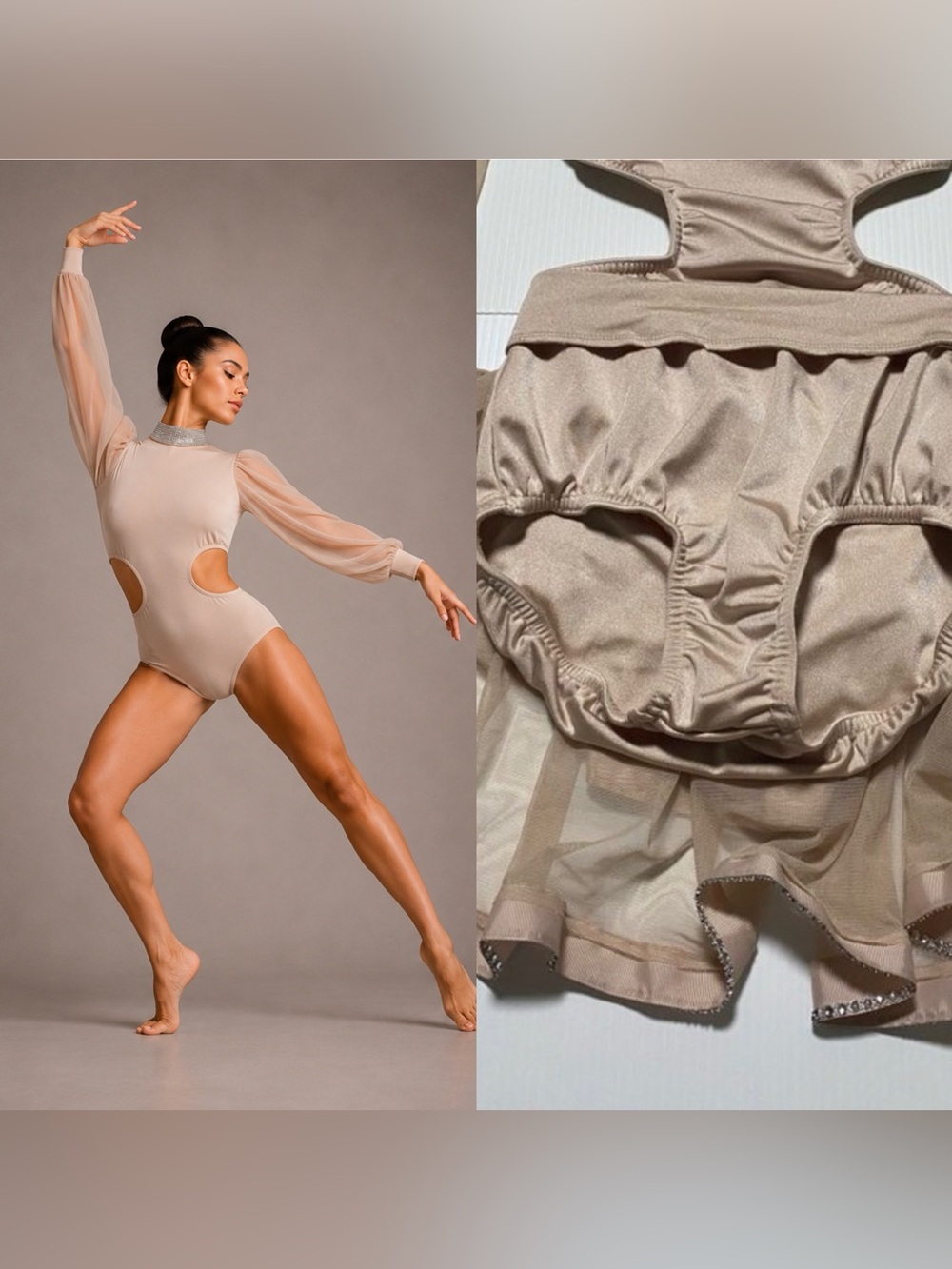 Kelle solo dance costume blush pink Starlet 2 piece leotard skirt teen XSA